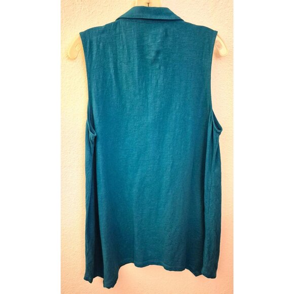 Soft Surroundings Quirky Button A-Line Cotton Sleeveless Tunic Top Size L EUC - Picture 5 of 8